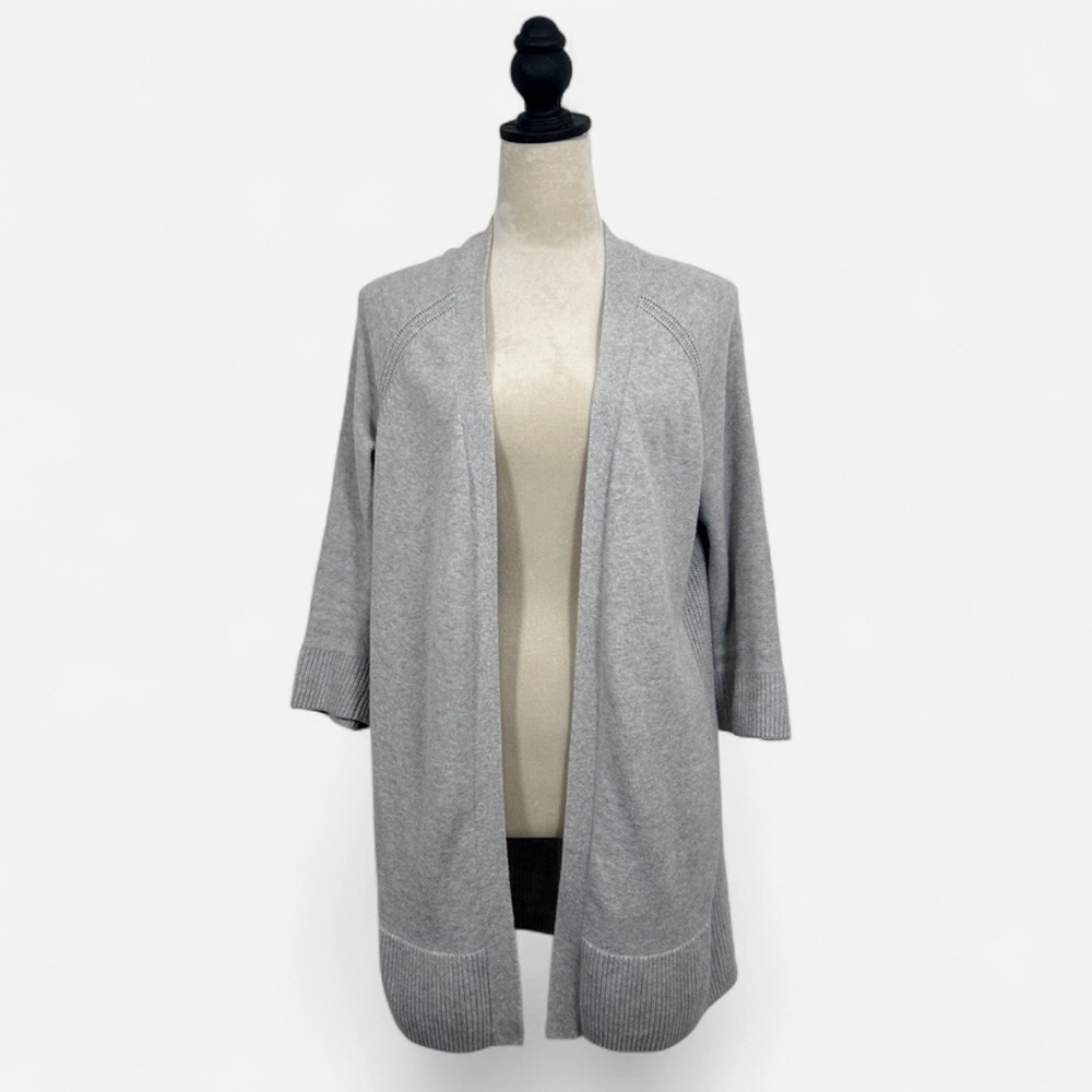 100% Cotton Minimalist Open Cardigan Grey